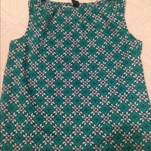 Vineyard Vines Teal Floral Sleeveless Top